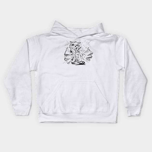 Karate Chop Raccoon Kids Hoodie by Jason's Doodles